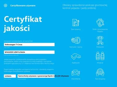 Volkswagen T-Cross 1.0 TSI Life 110KM, salon Polska, serwisowany w ASO