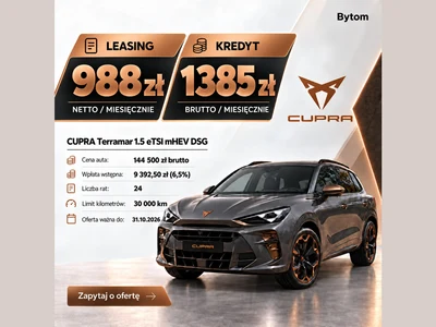 Cupra Terramar z polskiego salonu. Faktura VAT 23%